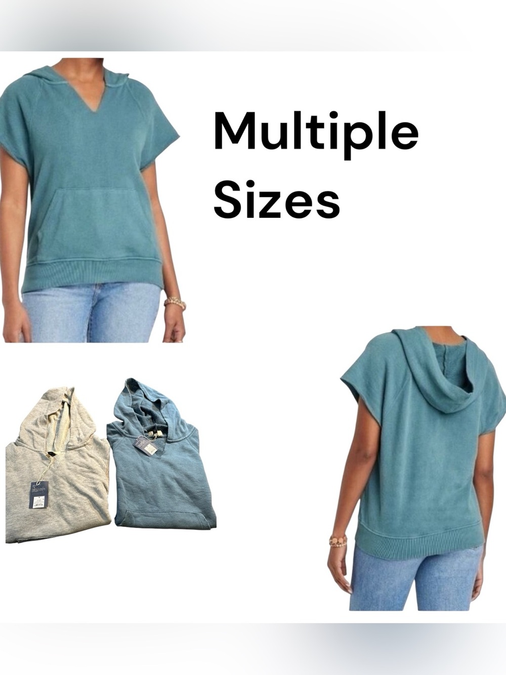 Universal Thread distressed hoodie cut off sleeves NWT gray or blue